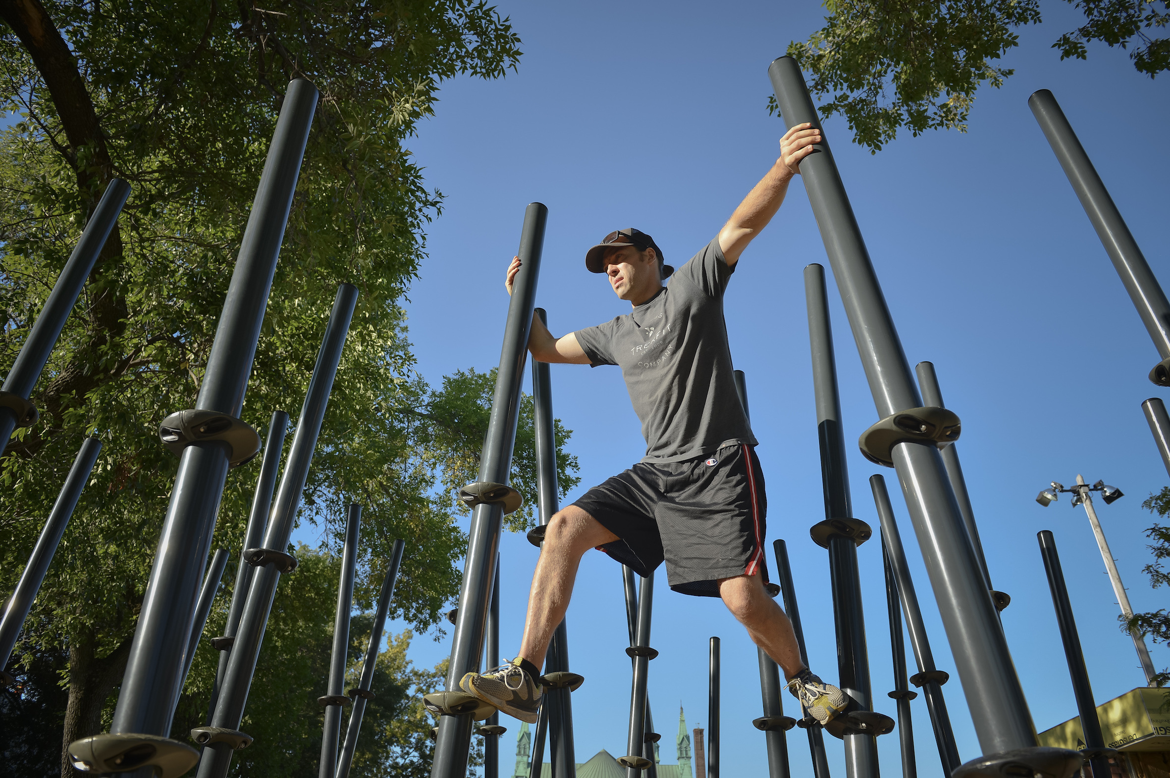 Outdoor fitness equipment for Calgary parks