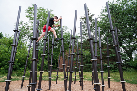 Person on Bamboo Jungle